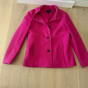 Lands' End Vibrant Pink Wool pea coat